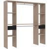 ARTIC EKIPA Dressing Room Kit - Jackson Oak and Black Melamine Decor - 2 Wardrobes + 2 Drawers - L176 X D40 X H180 Cm - Made In