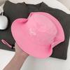 Fashion Bucket Hat Bow Embroidery UV Protection Quick Dry Cap for Summer Hiking Camping Travel Casual Outdoor Use