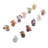 12PCS Mini Tree Figurine Crystal Leaves Glass Bowl Feng Shui Tree Ornament for Home Car Office Desk