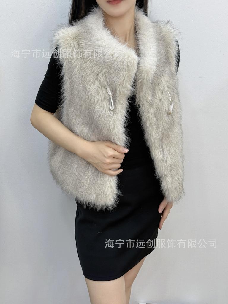 Haining new fox fur vest women's short new environmentally friendly fur coat