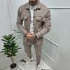Men's Autumn/Winter Casual Suede Sports Suit - European/American Style