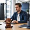 Collectible Cow Toy 3D Printed Angry Highland Figurine, Cute Attitude Animal Desktop Unique Statue Ornament, Sitting for Home Office Table Decor