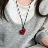 Drawstring Fashion Choker Romantic Sweater Chain Pull-out Heart Pendant Necklace  Women