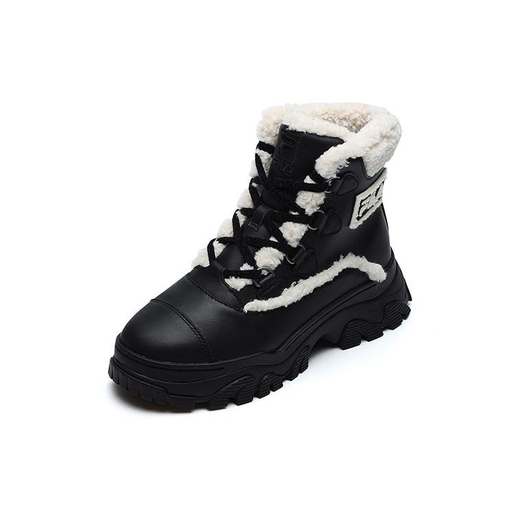 (WMNS) FILA Warm Snow Boots 'Black White' Women's F12W144404FBK