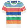 Polo Letter Logo Striped Short Sleeve Knit Top Women Tops 211792406-001
