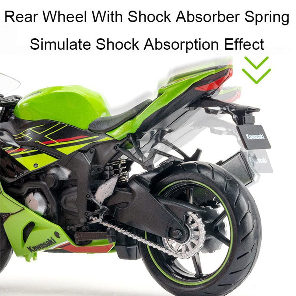1/12 Kawasaki NIJIA ZX6R мотоцикл игрушечная модель легкосплавного автомобиля переднее колесо левое правое рулевое колесо подвеска транспортное средство детский подарок
