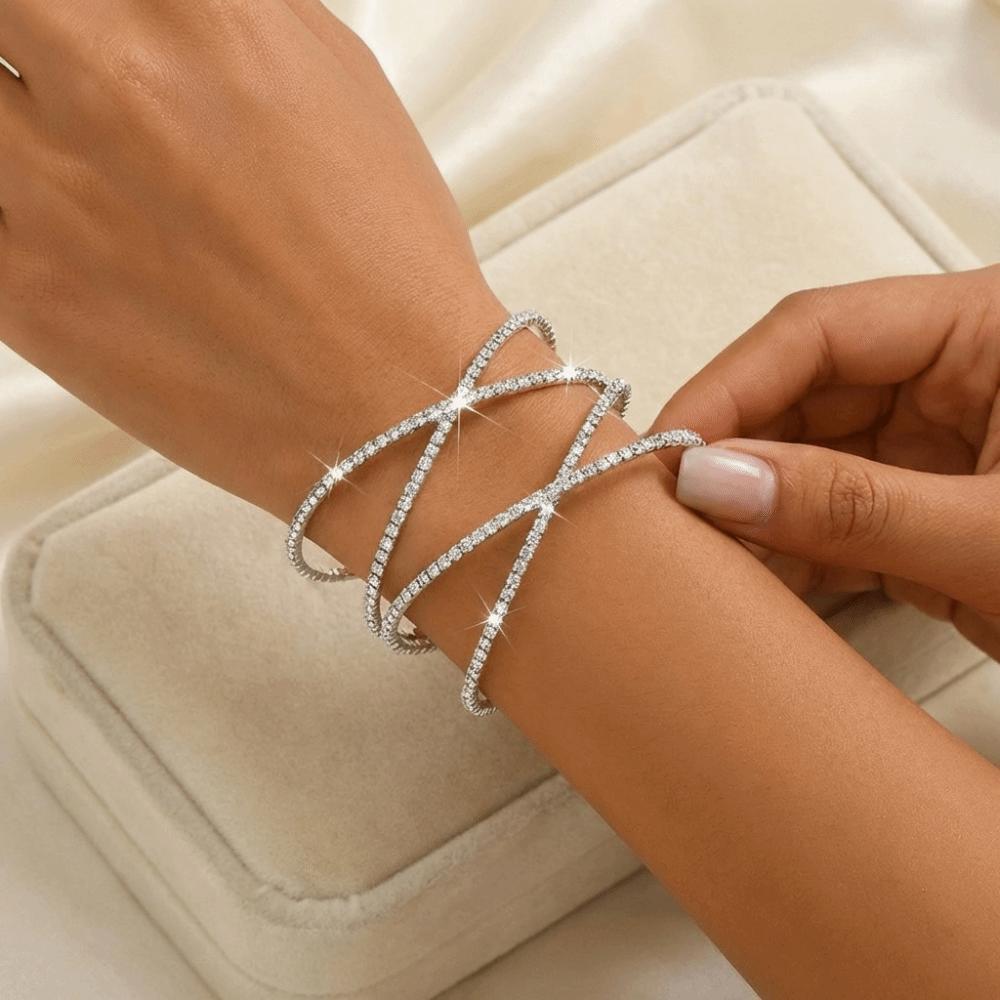 Silver-plated Multilayer Bracelet Layered Charm Bracelet  Bridal Accessories