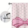 2 Pack Cute Pink Bow and Heart Curtains, Flat Print, Light Filtering Fabric, Bedroom Living Room Window Decor, Valentine's Day