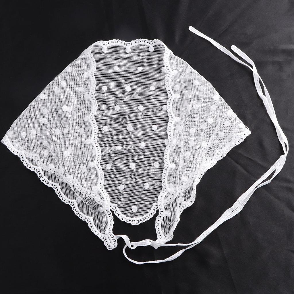 Korean Fresh Style Neckerchief Sweet White Lace Headband Turban Small Scarf Thin Flower Triangle Hair Band Girls Headdress