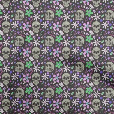 Хлопковая гибкая серая ткань Череп Швейный материал Ткань с принтом в ярдах 40 дюймов