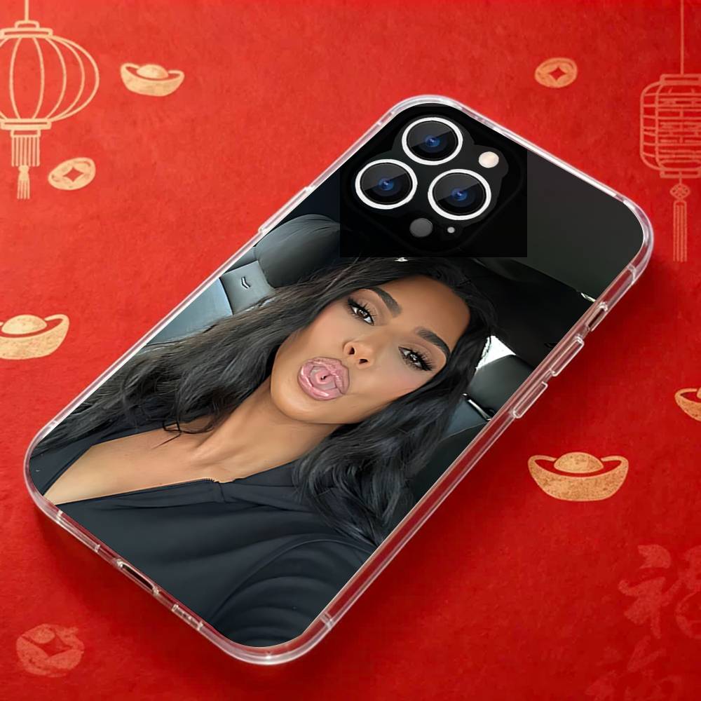 Смешной чехол для телефона K-Kim K-Kardashian для iPhone 16 15 14 13 12 11 17 Plus Pro Max X XR XS Max Мягкий прозрачный ТПУ