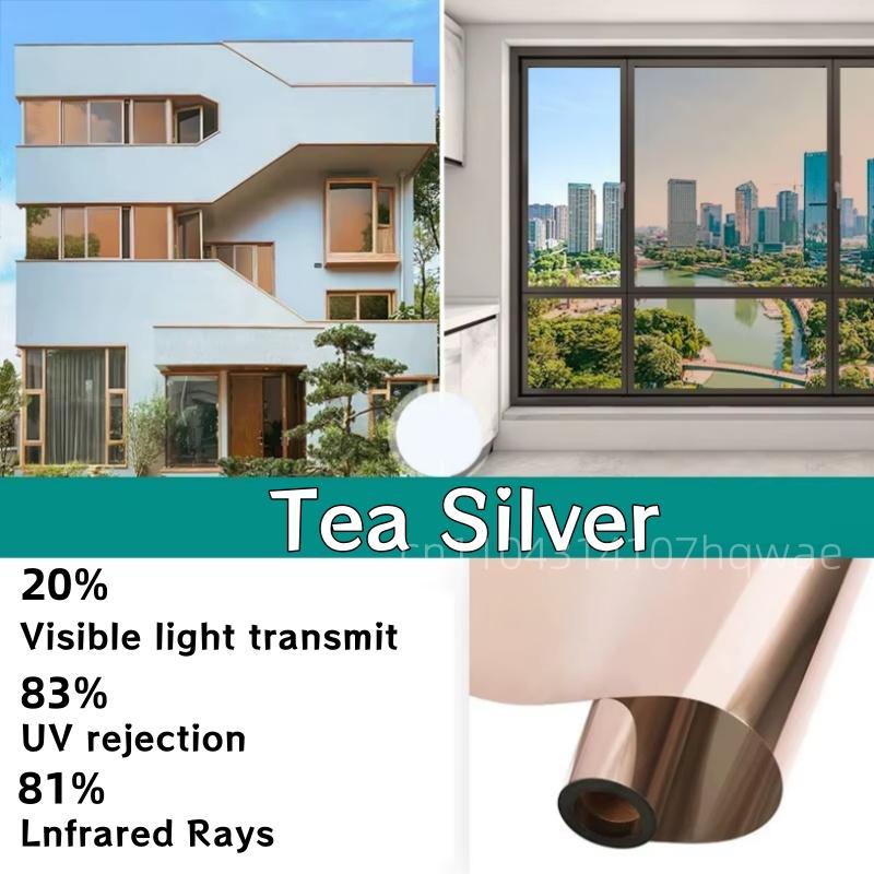 Window Privacy Tint Films One Way Anti Look Mirror Self-adhesive Films Sun Blocking Anti UV Glass Window Sticker Home Decoration