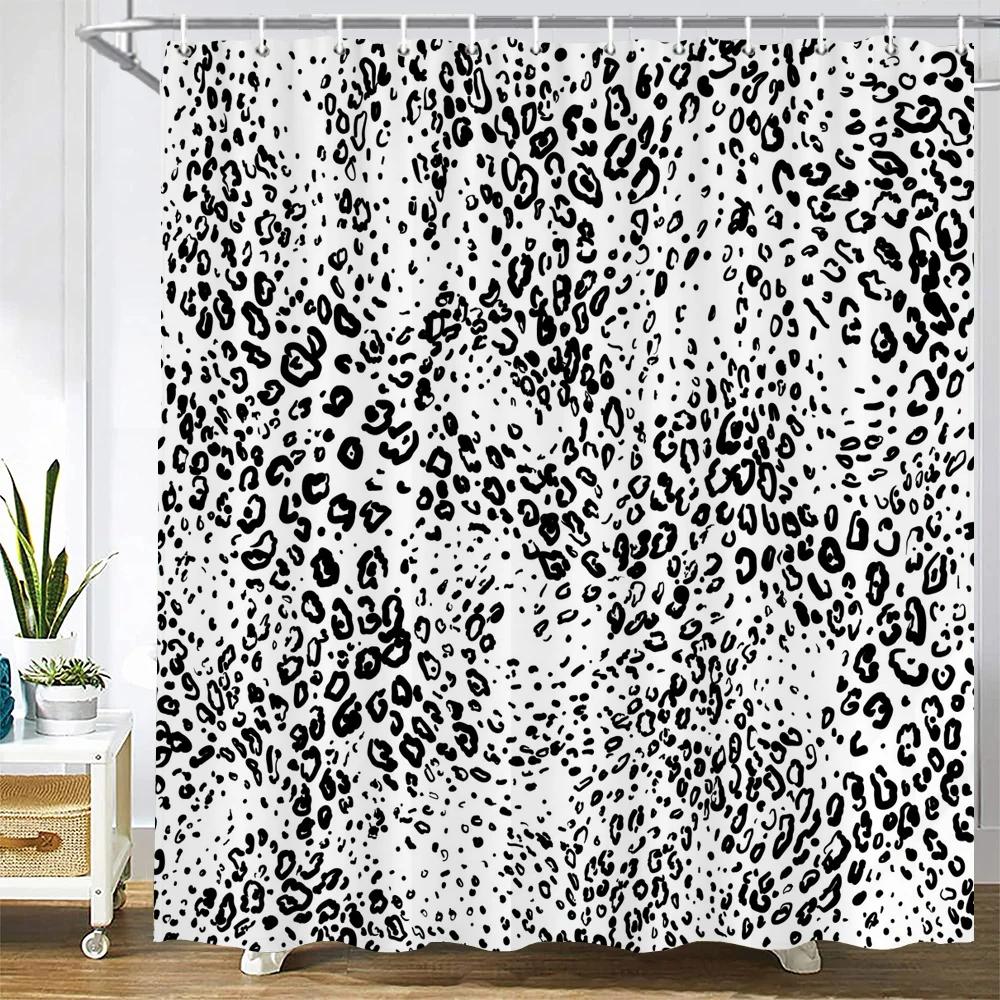Sexy leopard Printed Shower Curtain for Bathroom with Hooks 3D Geometric Pattern Waterproof Polyester Fabric Bathroom Curtains