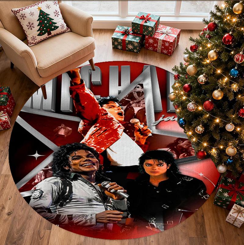 Michael Jackson Pattern Round Rug, Indoor/Outdoor Mat, for Picnic, Gameroom, Bedroom, Office, Living Room, Home Decor Carpet, Birthday Gift