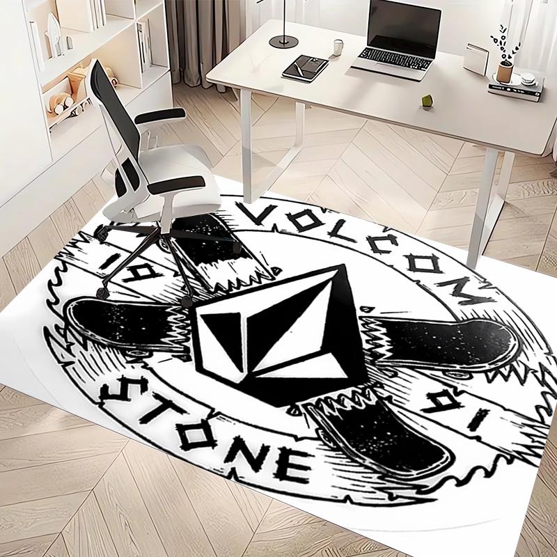 1pc V-VOLCOM LOGO3 Print Area Rug - Soft, Washable Non-Slip Indoor Mat, Living Room, Home Office Decorative Rug,Office Decorative