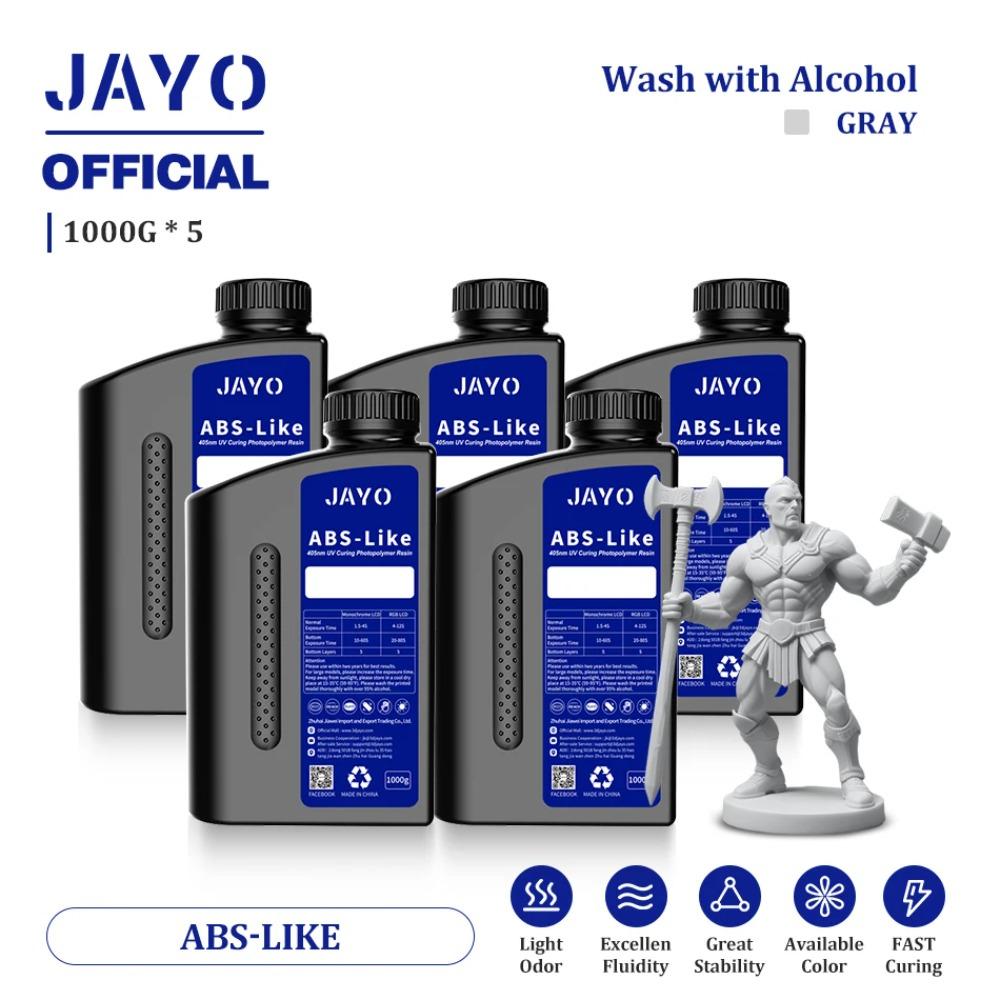 JAYO Стандартный/Подобный ABS/Высокопрочный/Подобный ПА Смола 5 кг 395-405 нм УФ-отверждаемая Фотополимерная Быстрая Смола для LCD/DLP/SLA 3D-принтера