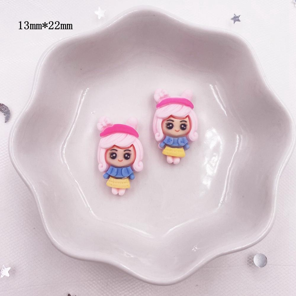 20 шт., красочные смоляные мини-принцессы для девочек, аниме, кабошон с плоской спинкой, скрапбукинг, аксессуары для рукоделия, декор, фигурка
