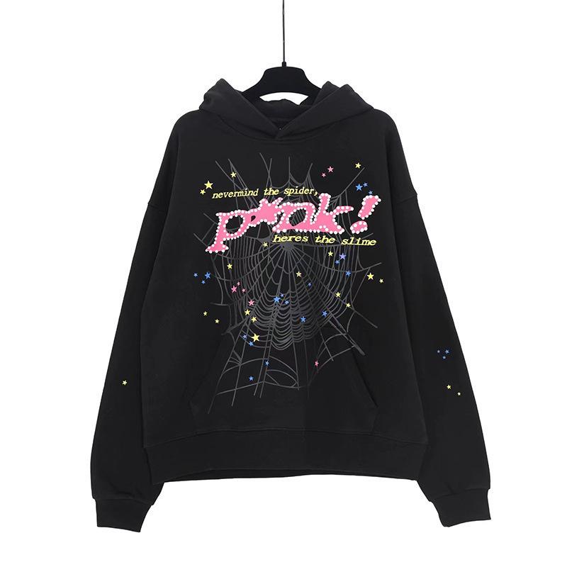 New pullover print American trend street heavy loose men's and women's hooded sweater set