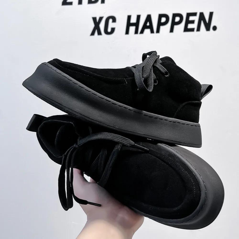 Мужские ботильоны из замши и коровьей кожи, обувь с высоким верхом, мужские ботинки на шнуровке в стиле милитари, прошитые вручную нитью, повседневная обувь, зимние теплые мужские ботинки