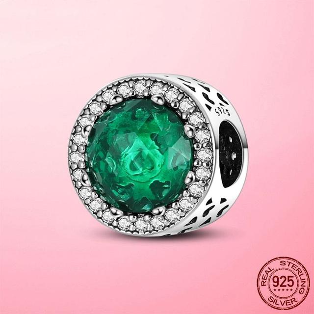 Бусины S925 925 пробы стерлингового серебра ослепительный циркон снежинка день рождения камень шарм подходит модный браслет серебро S925 изготовление ювелирных изделий