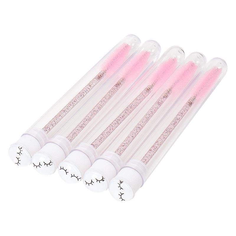 Прозрачные алмазные щеточки для наращивания ресниц в многоцветной упаковке