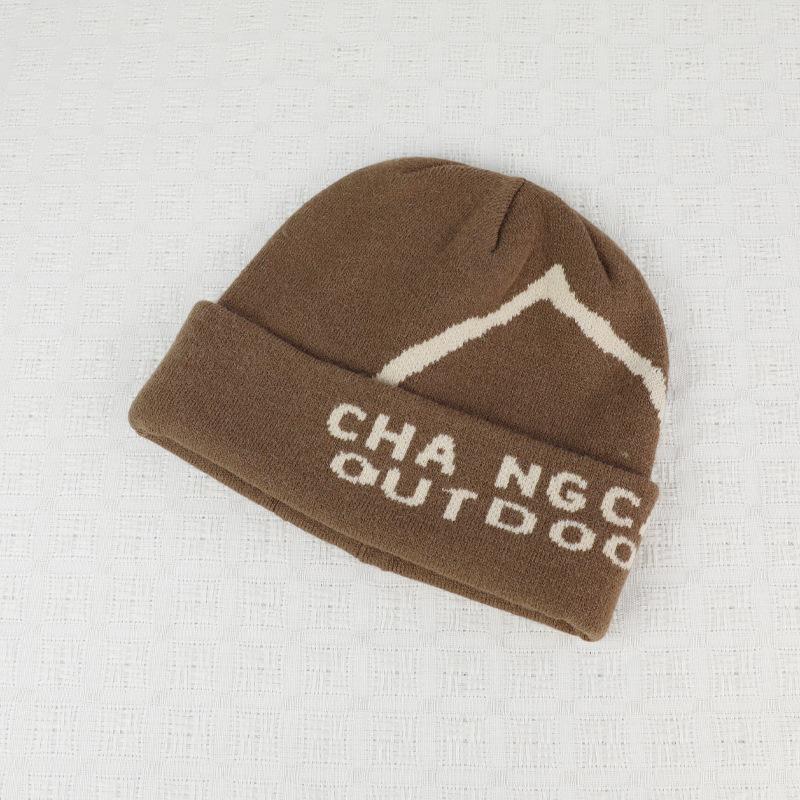 Письмо Вязаная Шерстяная Шапка Зимняя Уличная Велосипедная Альпинистская Теплая Шапка-Пуловер для Женщин