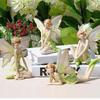 Girl DIY Garden Home Ornament Crafts Fly Fairy Car Decor Angel Figurines Miniatures Flower Fairy
