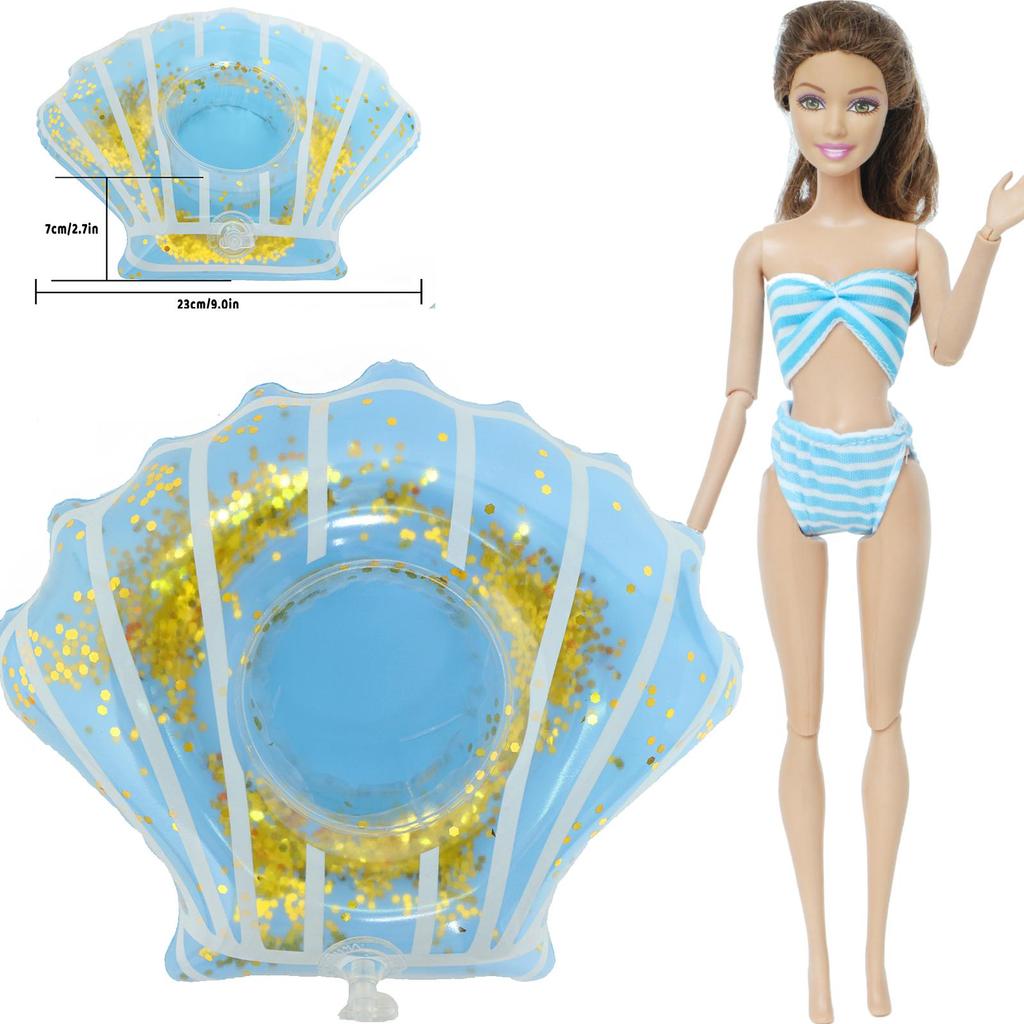 1x Кукольный спасательный круг + 1x купальник Одежда для кукол 30 см 1/6 Аксессуары для кукольного домика Детская ролевая игра Летняя пляжная игрушка для купания