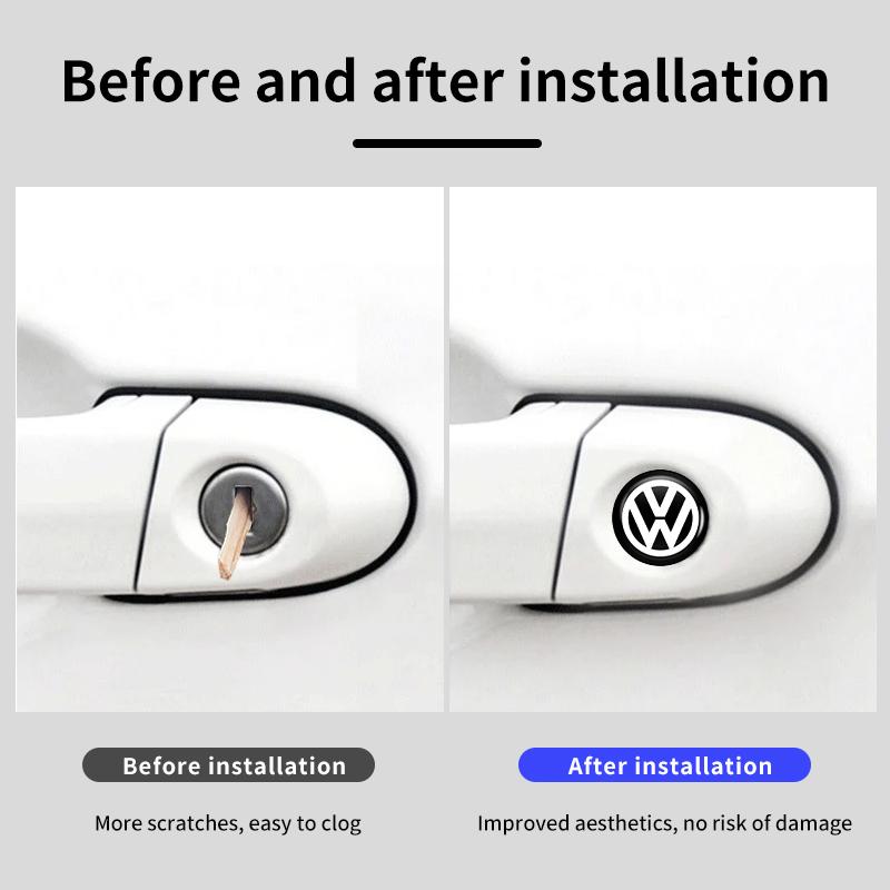 lijk1 Car Door Lock Keyhole Protection Sticker Door Lock Hole Cover Stickers For Volkswagen VW Golf 4 6 7 GTI Tiguan Passat B5 B6 B7 C