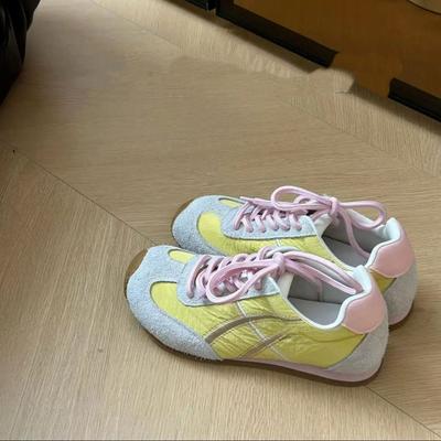 Уродливые милые балетки в тон немецкой обуви женские кроссовки 2025 года новые модные универсальные туфли на плоской подошве со шнуровкой для спорта и отдыха Forrest Gu