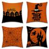 45*45cm Halloween Pillow Cover Cartoon Pumpkin Skull Antasy Witch Castle Flax Sofa Cushion Cover Home Textile Rooms Decorations