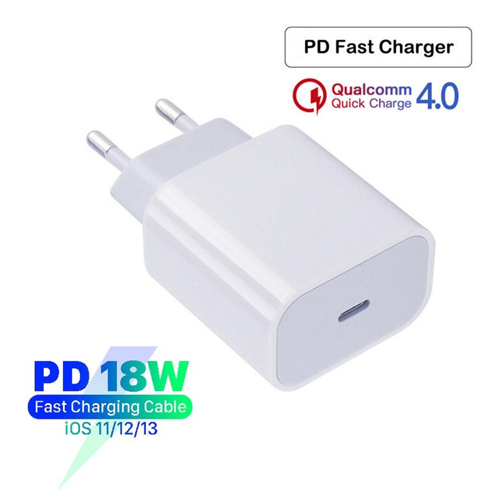 For Apple Charger 18W PD 3.0 Charger QC 4.0 3.0 USB Type C Quick Charge 4.0 For iPhone 11 12 Xs X 8 Ipad Fast Charging Power Type-C