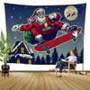 2023 Christmas Elk Tapestry Cartoon Santa Claus Decoration Background Cloth Holiday Party Decoration Hanging Cloth