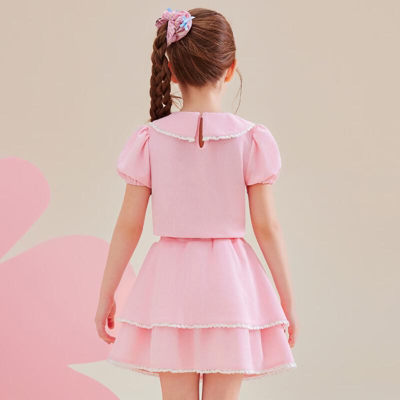Hello Kitty Летний сладкий комплект для девочек: короткий рукав и юбка с бантом