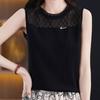 Черные майки женские летние 2025 без рукавов с круглым вырезом белые трикотажные майки женские топы JJ290