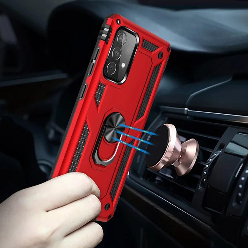 Модный бронированный чехол для Samsung Galaxy S24 S23 S21 S20 FE Ultra S10 S9 Plus Note 20 Ultra с металлическим кольцом, противоударный, защищающий от падений