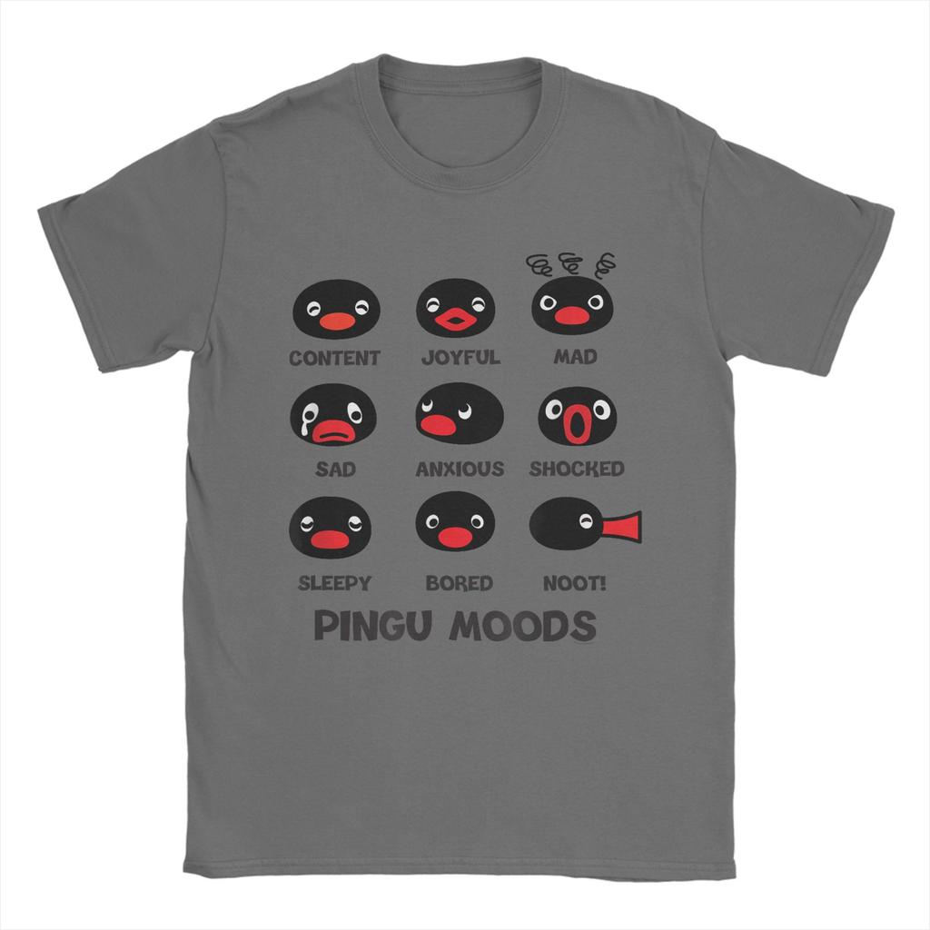 Men's Pingu Pingu Moods T Shirts  100 Cotton Clothes Summer Streetwear Short Sleeve T Shirt O Neck Popular Printed Tee Shirt