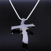 Cross Jesus Crucifix Stainless Steel Multilayer Pendant Necklace Gold Silver Color Male Necklace Jewelry Collier Homme NXH43S02