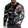 New Fashion 3D Skull Print Long Sleeve T-shirts Hip Hop Trend Harajuku Men's T Shirt Casual O-neck Loose Tops Vintage Clothes