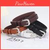Womens Needle Silver Buckle Slim Belt Premium Minimalist Versatile Accessory