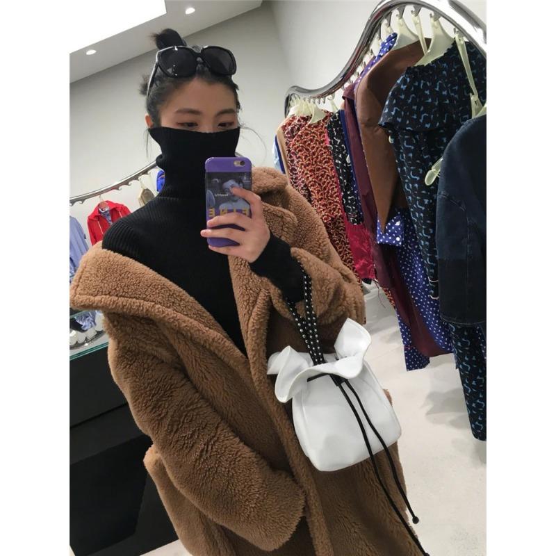 Пальто из овечьей шерсти с овечьей шерстью, женская модель, меховой силуэт, интегрированный мех