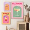 Коктейль Aperol, шампанское, напиток, красочный бар, настенная живопись на холсте, постеры на скандинавскую тему и печать