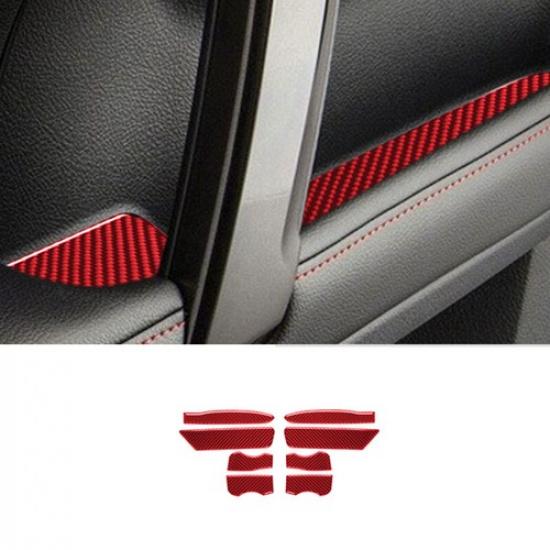 Red Car Door Storage Slot Carbon Fiber Sticker Trim For Toyota 4Runner 2010-20