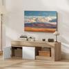 Meuble TV - HOMCOM - 2 portes à fermeture douce et compartiment ouvert - panneau de particules - 140x40x48cm - effet bois naturel