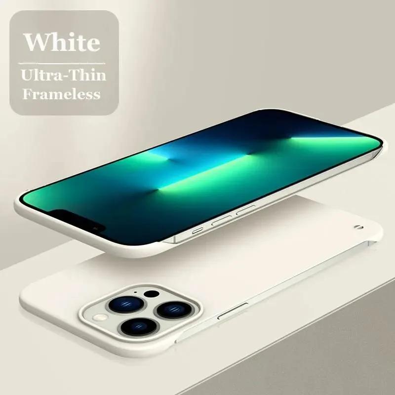 Ультратонкий матовый безрамочный жесткий чехол для iPhone 15 14 13 12 Mini 11 Pro Max X XR XS SE 7 8 Plus противоударная задняя крышка