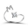 Fashion Initials A-Z Letter Ring Women Classic Gold Color Silver Color Opening Finger Ring For Girl Party Jewelry Gift Wholesale
