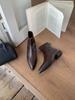 Coarse heel French temperament pointed brown short boots women's boots autumn and winter new