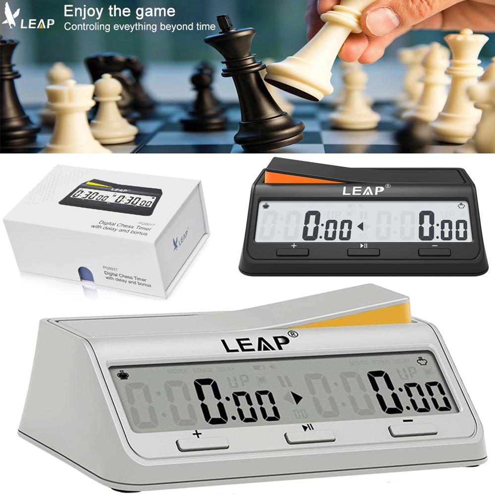 LEAP PQ9917 LEAP Шахматные часы Цифровой шахматный таймер Продвинутый для настольных игр и шахматный таймер с бонусной задержкой Обратный отсчет до будильника 3
