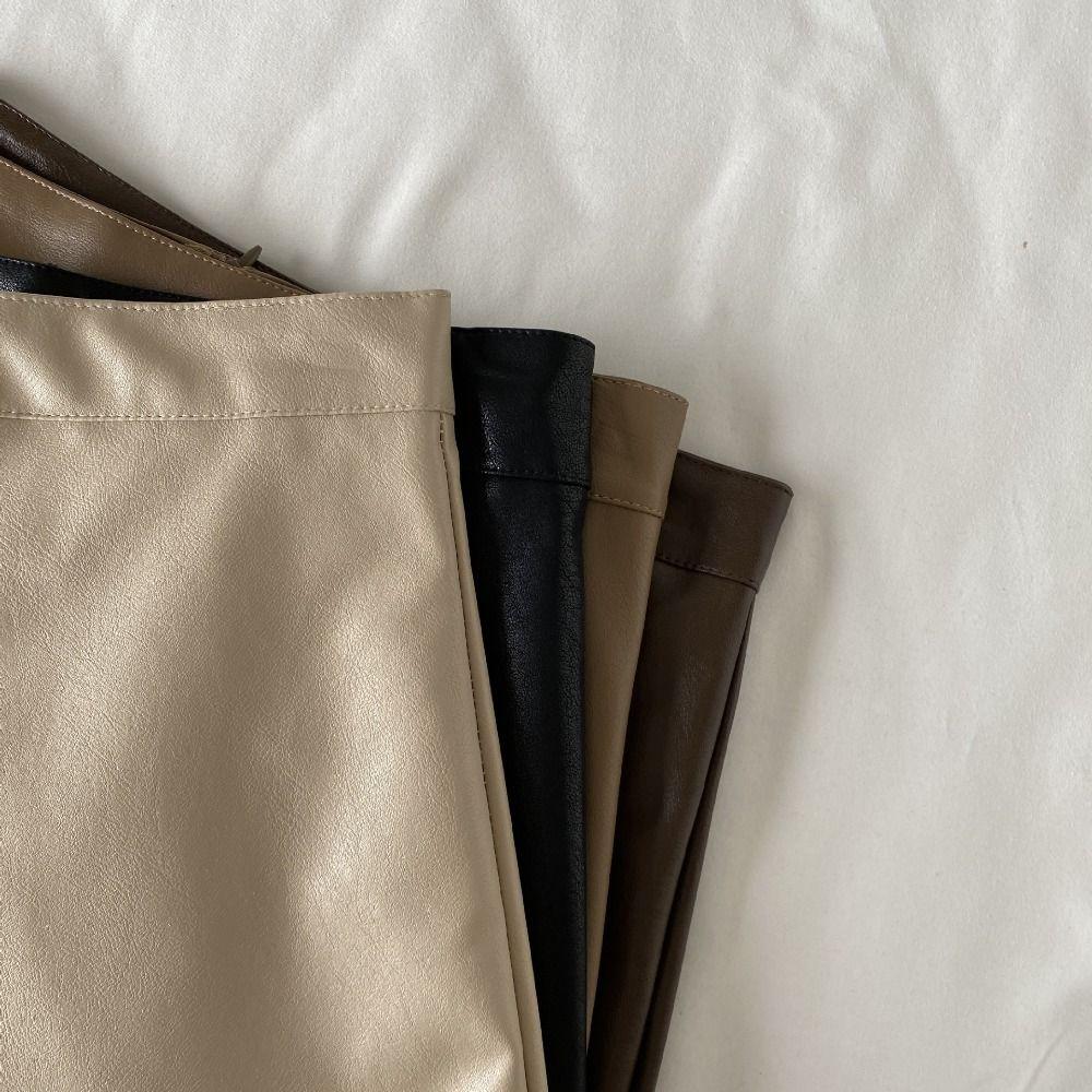 Однотонные короткие мини-юбки с защитными брюками, юбка-трапеция с высокой талией, летняя юбка из искусственной кожи