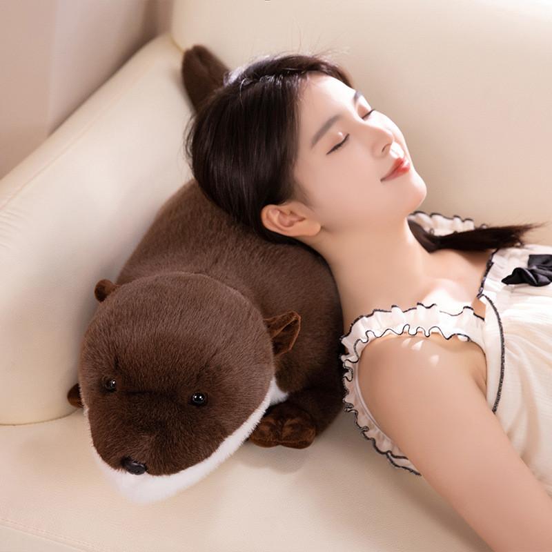 Otter Brown Plush Toy Cartoon Animal Stuffed Doll Kids Gift Bedroom Decoration